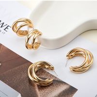 Fashion Solid Color Metal Plating Hollow Out Women's Ear Studs 1 Pair main image 1