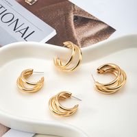 Fashion Solid Color Metal Plating Hollow Out Women's Ear Studs 1 Pair main image 5