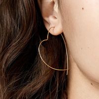 1 Pair Fashion Heart Shape Plating Alloy Earrings sku image 1
