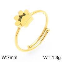 Titanium Steel 18K Gold Plated Simple Style Korean Style Plating Animal Paw Print Bracelets Earrings Necklace sku image 18