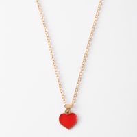 1 Piece Simple Style Heart Shape Alloy Enamel Plating Gold Plated Women's Pendant Necklace main image 3
