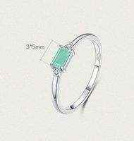Fashion Square Silver Plating Inlay Artificial Gemstones Rings 1 Piece main image 6