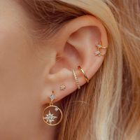 Wholesale Jewelry Romantic Star And Moon Butterfly Earrings Set Nihaojewelry sku image 1