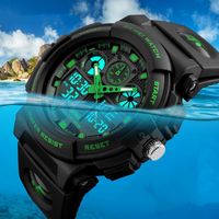 Sports Color Block Single Folding Buckle Electronic Men's Watches main image 1