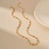 Ethnic Style Geometric Copper Gold Plated Zircon Necklace 1 Piece main image 1