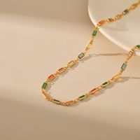 Ethnischer Stil Geometrisch Kupfer Vergoldet Zirkon Halskette 1 Stück main image 3