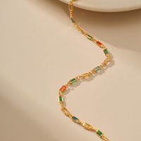Ethnic Style Geometric Copper Gold Plated Zircon Necklace 1 Piece main image 2