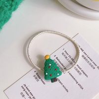 Fashion Santa Claus Gingerbread Snowman Elastic String Handmade Hair Tie 1 Piece sku image 11