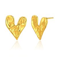 Fashion Heart Shape Copper Plating Ear Studs 1 Pair main image 4