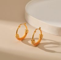 Simple Style Circle Brass Gold Plated Hoop Earrings 1 Pair main image 2