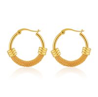 Simple Style Circle Brass Gold Plated Hoop Earrings 1 Pair sku image 1