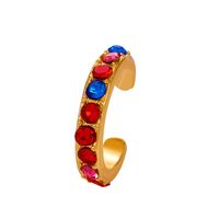 New Diamond Ear Cuff Copper U-shaped Clip Earrings Nhdp150553 sku image 3