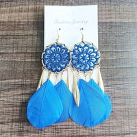 Fashion Ethnic Style Dream Catcher Pattern Braided Feather Alloy Earrings sku image 11