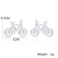 1 Paire Mode Vélo Placage Acier Inoxydable Boucles D'oreilles main image 3