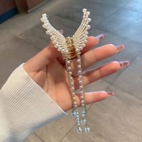 Elegant Fashion Animal Flower Metal Tassel Artificial Gemstones Artificial Pearls Hair Clip sku image 6