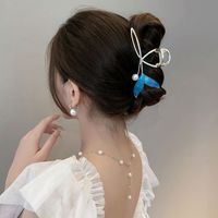 Elegant Fashion Animal Flower Metal Tassel Artificial Gemstones Artificial Pearls Hair Clip sku image 32