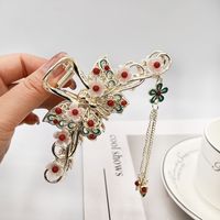 Elegant Fashion Animal Flower Metal Tassel Artificial Gemstones Artificial Pearls Hair Clip sku image 18