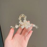 Elegante Mode Tier Blume Metall Quaste Künstliche Edelsteine Künstliche Perlen Haars Pange sku image 31
