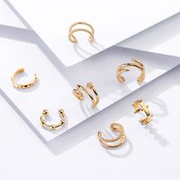 Wholesale Jewelry Basic C Shape Star Alloy Zircon Plating Ear Clips main image 1