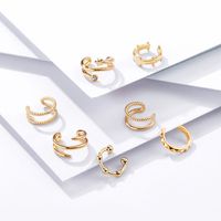 Wholesale Jewelry Basic C Shape Star Alloy Zircon Plating Ear Clips main image 7