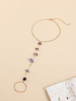 Simple Style Geometric Alloy Plating Natural Stone Women's Anklet 1 Piece main image 2