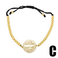 Estilo Simple Ojo Del Diablo Árbol Forma De Corazón Cobre Chapado En Oro Circón Pulsera 1 Pieza sku image 3