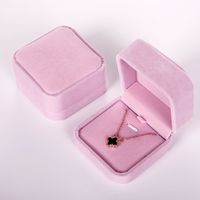 Simple Style Square Solid Color Flannel Jewelry Boxes main image 2