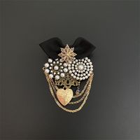 Retro Geometric Alloy Cloth Epoxy Artificial Pearls Women's Brooches sku image 11