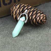 1 Piece Alloy Natural Stone Agate Hexagon Prism Polished Pendant sku image 8