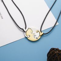 Classic Style Cat Alloy Leather Rope Women's Pendant Necklace 1 Pair main image 5