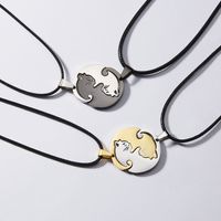 Classic Style Cat Alloy Leather Rope Women's Pendant Necklace 1 Pair main image 1