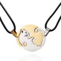 Classic Style Cat Alloy Leather Rope Women's Pendant Necklace 1 Pair sku image 3