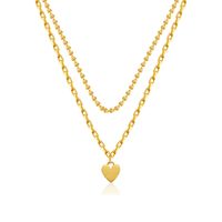 Simple Style Heart Shape Copper Gold Plated Layered Necklaces 1 Piece sku image 1