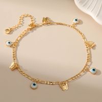 Retro Devil's Eye Butterfly Brass Gold Plated Women's Anklet 1 Piece main image 1