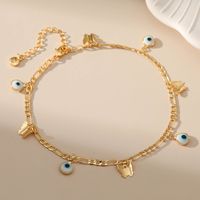 Retro Devil's Eye Butterfly Brass Gold Plated Women's Anklet 1 Piece main image 3