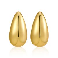 Simple Style Geometric Water Droplets Brass Gold Plated Ear Studs 1 Pair sku image 1