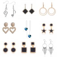 1 Pair Simple Style Pentagram Water Droplets Butterfly Tassel Inlay Artificial Gemstones Artificial Crystal Imitation Diamond Artificial Diamond Gem Drop Earrings main image 1