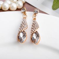 1 Pair Simple Style Pentagram Water Droplets Butterfly Tassel Inlay Artificial Gemstones Artificial Crystal Imitation Diamond Artificial Diamond Gem Drop Earrings main image 5