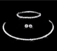 Moda Geométrico Aleación Embutido Diamantes De Imitación Mujeres Pulsera Aretes Collar sku image 1