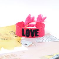 1 Piece Fashion Love Polyester Embroidery Handmade Tassel Unisex Bracelets sku image 37