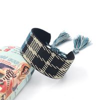 Retro Plaid Polyester Jacquard Tassel Unisex Bracelets sku image 9