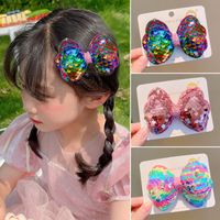 Sweet Gradient Color Bow Knot Sequin Hair Clip 1 Piece main image 1