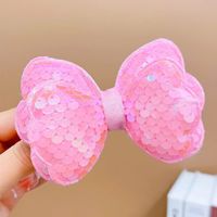 Sweet Gradient Color Bow Knot Sequin Hair Clip 1 Piece sku image 4