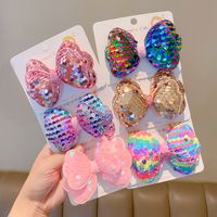 Sweet Gradient Color Bow Knot Sequin Hair Clip 1 Piece main image 2