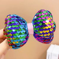 Sweet Gradient Color Bow Knot Sequin Hair Clip 1 Piece sku image 1