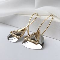 Fashion Triangle Copper Gold Plated Earrings 1 Pair main image 4