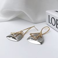 Fashion Triangle Copper Gold Plated Earrings 1 Pair main image 1