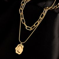 Mode Irregulär Titan Stahl Überzug Geschichtete Halskette 1 Stück main image 5