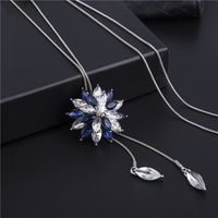Fashion Snowflake Alloy Inlay Artificial Crystal Women's Sweater Chain 1 Piece sku image 2