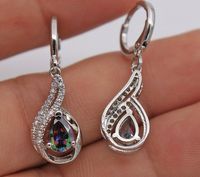 Fashion Water Droplets Copper Inlay Zircon Drop Earrings 1 Pair main image 5